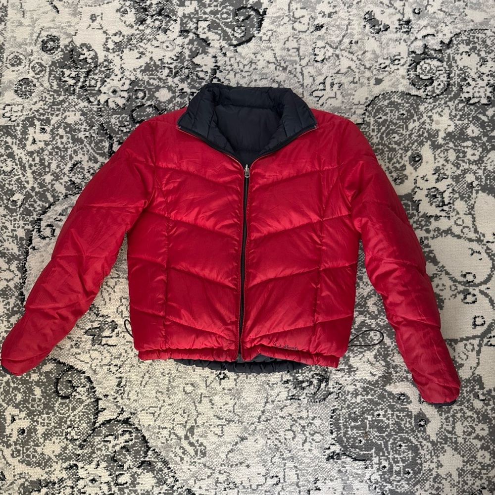 Vintage LL Bean Women’s Red Black Reversible Puffer Jacket